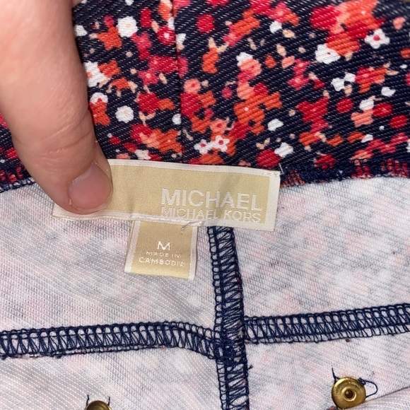 NWOT Michael Kors Floral Ditsy Skinny Jean Stretchy Pants Women’s Size Medium -E - Picture 5 of 12